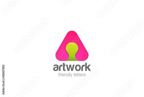 Letter A media Logo design vector. Friendly font Logotype icon