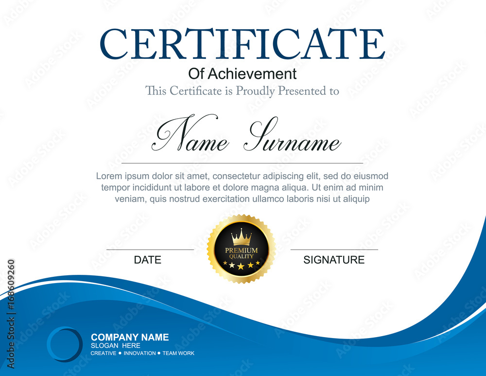 Vector certificate template Vector certificate template