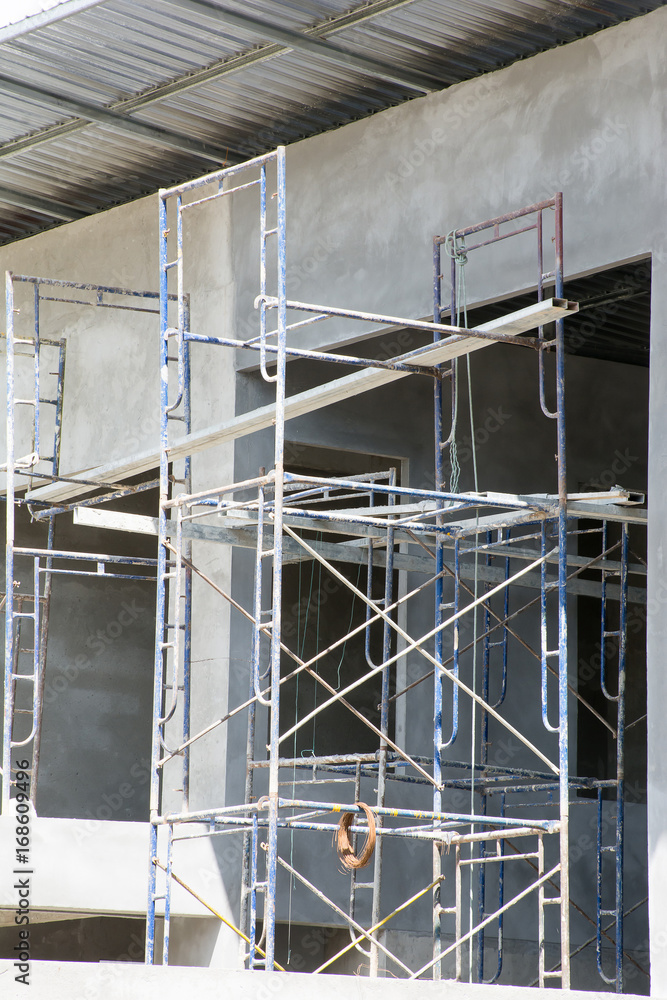 Soft focused photo of  Scaffolding for building