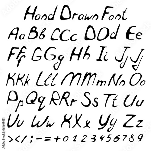  alphabet. Hand drawn letters.