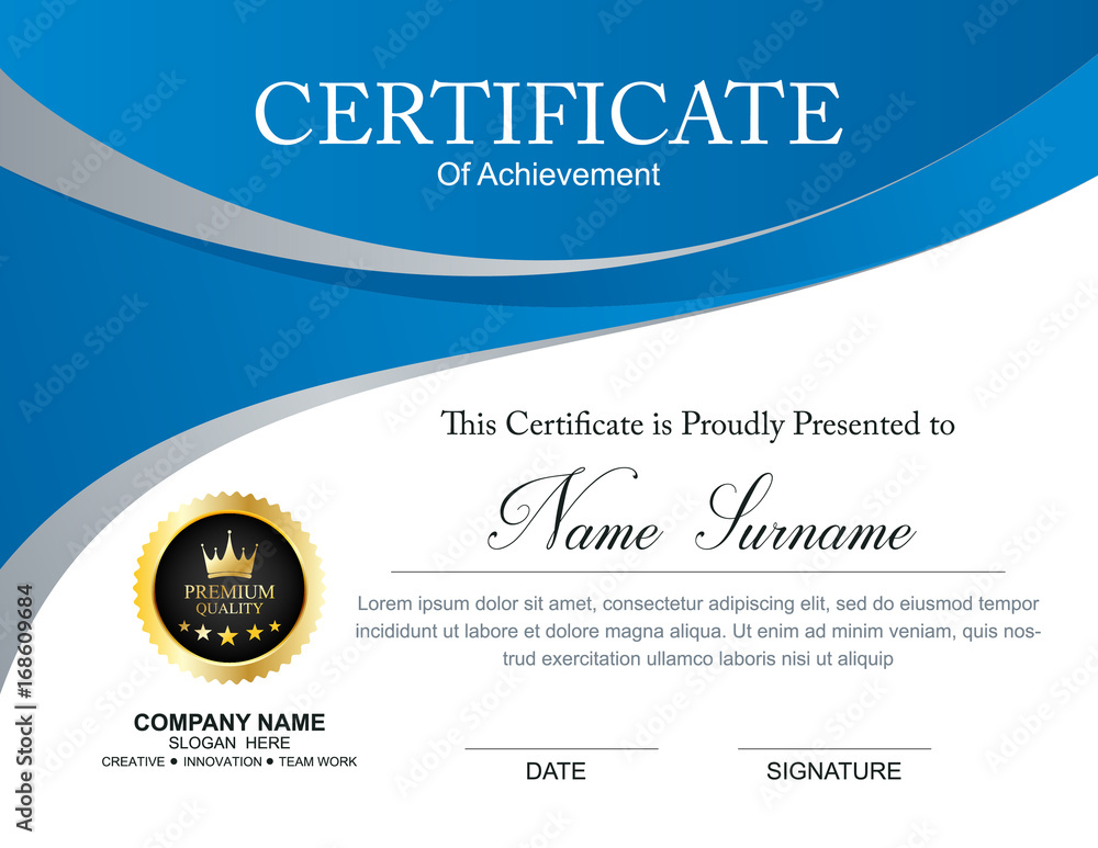 Vector certificate template Stock Vector Adobe Stock Vector certificate template Stock Vector Adobe Stock