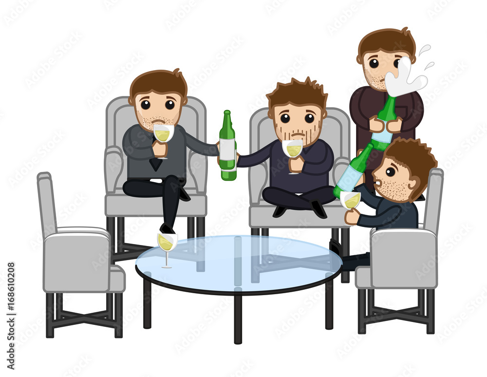 Celebration Party Alcoholic Cartoon Person