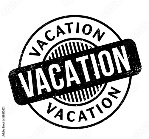 Vacation rubber stamp. Grunge design with dust scratches. Effects can be easily removed for a clean, crisp look. Color is easily changed.