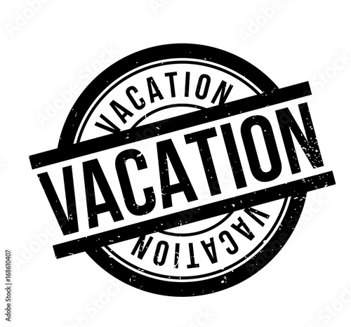 Vacation rubber stamp. Grunge design with dust scratches. Effects can be easily removed for a clean, crisp look. Color is easily changed.