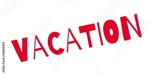 Vacation rubber stamp. Grunge design with dust scratches. Effects can be easily removed for a clean, crisp look. Color is easily changed.