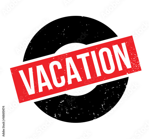 Vacation rubber stamp. Grunge design with dust scratches. Effects can be easily removed for a clean, crisp look. Color is easily changed.