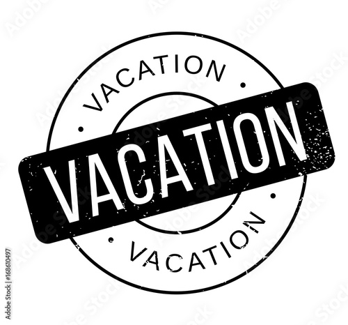 Vacation rubber stamp. Grunge design with dust scratches. Effects can be easily removed for a clean, crisp look. Color is easily changed.