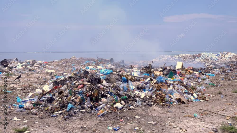 Garbage in the sea. Global pollution problem