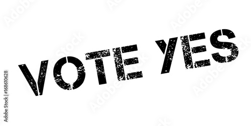 Vote Yes rubber stamp. Grunge design with dust scratches. Effects can be easily removed for a clean, crisp look. Color is easily changed.