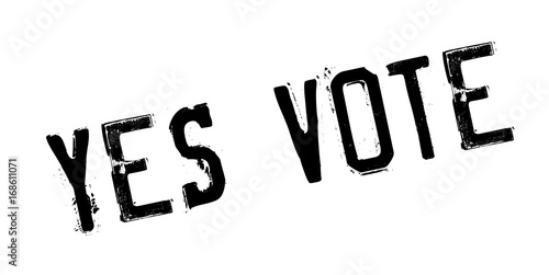 Yes Vote rubber stamp. Grunge design with dust scratches. Effects can be easily removed for a clean, crisp look. Color is easily changed.