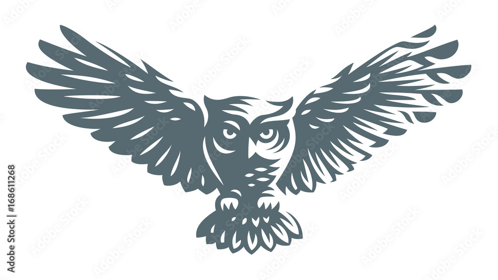Owl - vector illustration. Icon design on white background - obrazy, fototapety, plakaty 