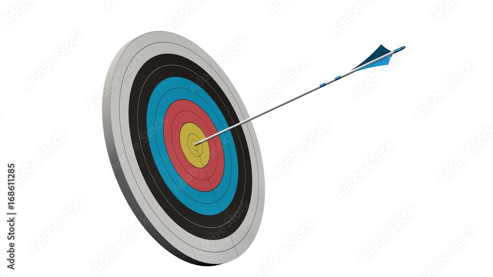
Target with a arrow - Target with a bow arrow in the middle of the target isolated on white