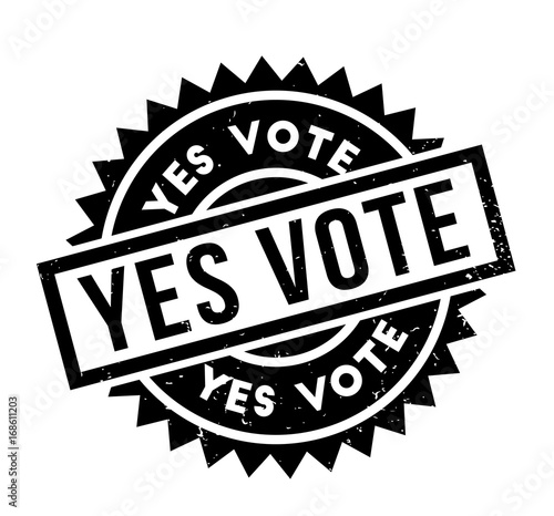 Yes Vote rubber stamp. Grunge design with dust scratches. Effects can be easily removed for a clean, crisp look. Color is easily changed.