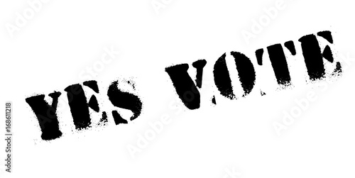 Yes Vote rubber stamp. Grunge design with dust scratches. Effects can be easily removed for a clean, crisp look. Color is easily changed.
