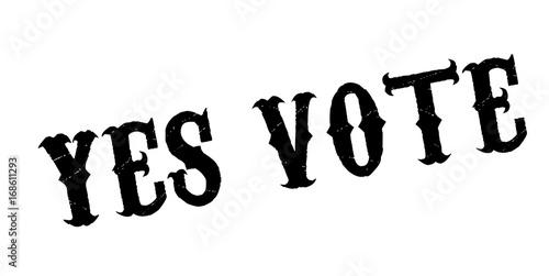 Yes Vote rubber stamp. Grunge design with dust scratches. Effects can be easily removed for a clean, crisp look. Color is easily changed.