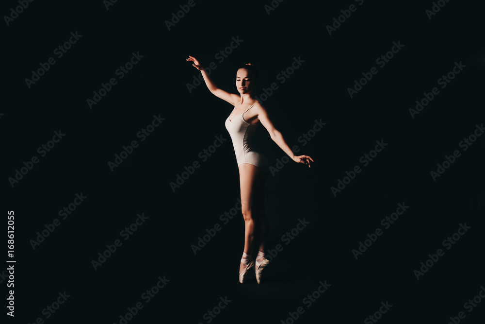 Ballerina on a black background.