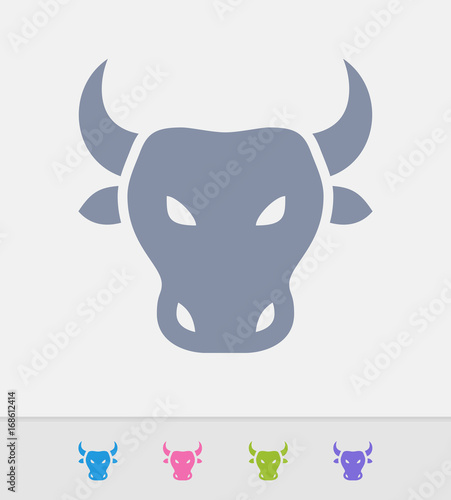 Bull Head - Granite Icons. A professional, pixel-perfect icon designed on a 32x32 pixel grid and redesigned on a 16x16 pixel grid for very small sizes.
