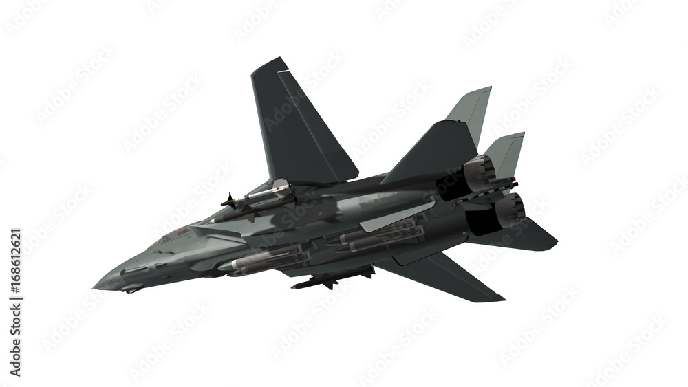 armed military fighter jet in flight isolated on white background armed military fighter jet in flight isolated on white background