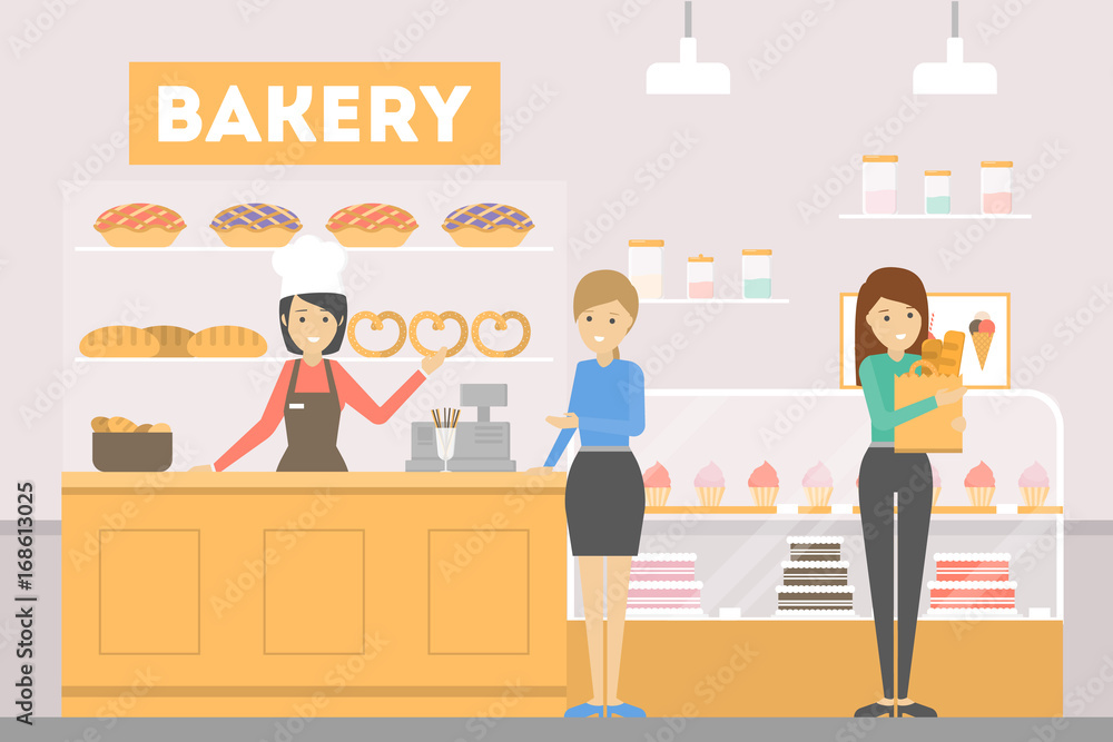 People at Bakery. People at Bakery.