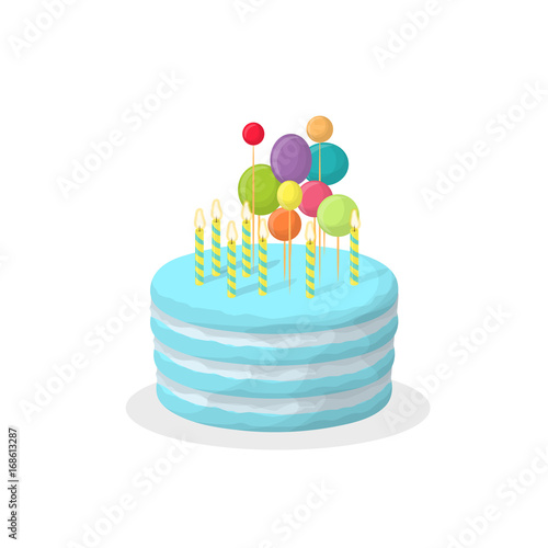 Isolated birthday cake