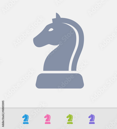 Horse Chess Piece - Granite Icons. A professional, pixel-perfect icon designed on a 32x32 pixel grid and redesigned on a 16x16 pixel grid for very small sizes.