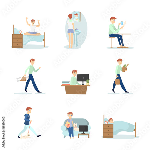 Man daily routine.