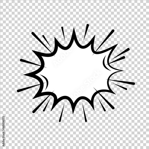 Vector comic explosion. Comic cartoon speech bubble for different emotions: Wow, Omg,  Boom, Gtfo, Yeah, Damn, Wtf without text. 