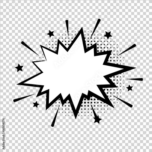 Vector comic explosion. Comic cartoon speech bubble for different emotions: Wow, Omg,  Boom, Gtfo, Yeah, Damn, Wtf without text. 
