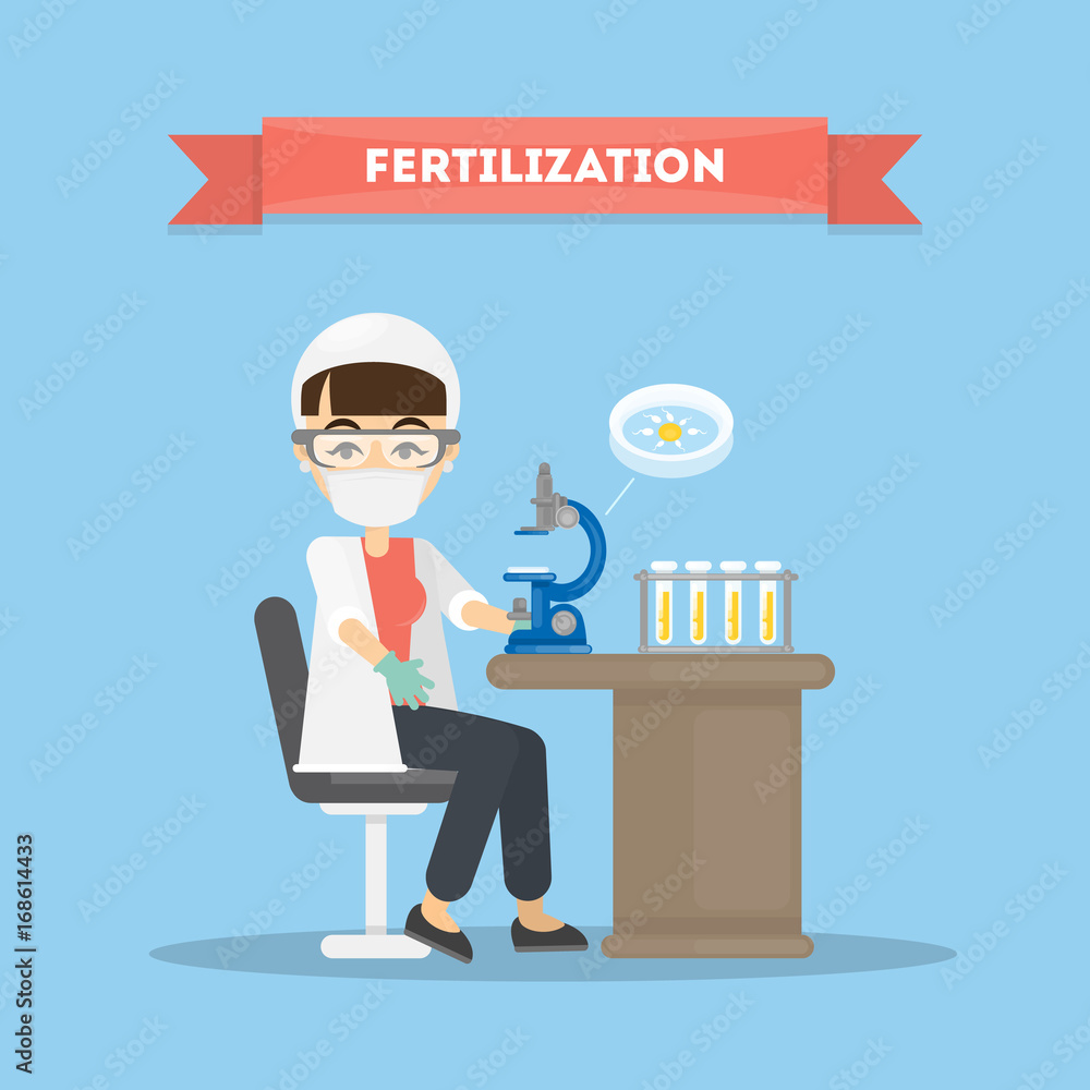 Fertilization in laboratory.