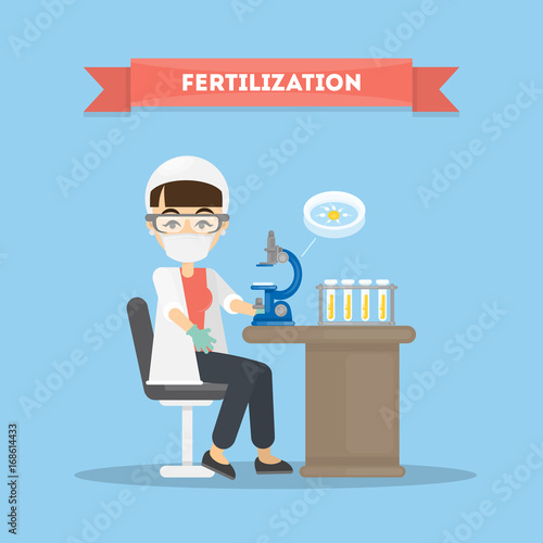 Fertilization in laboratory.