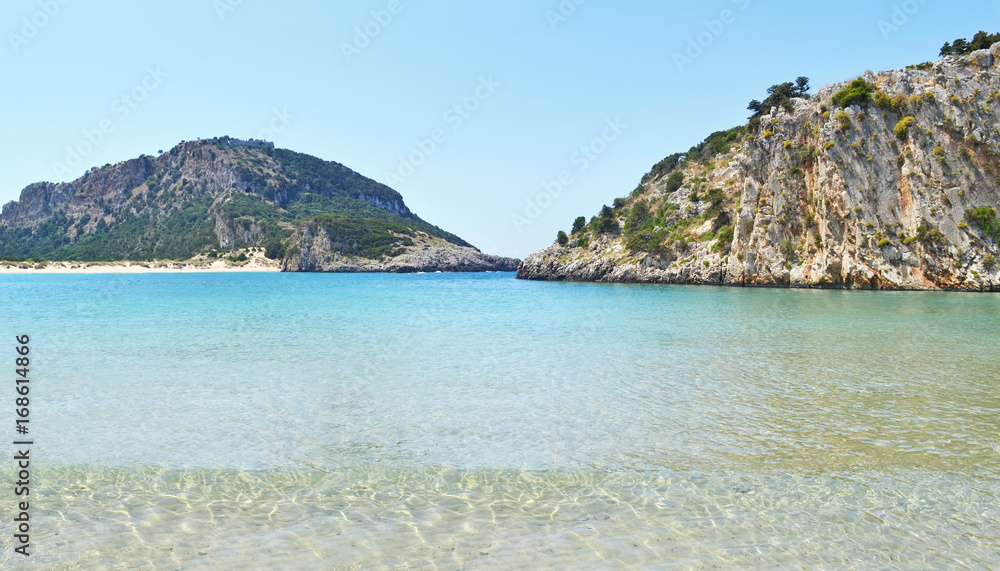 landscape of Voidokilia beach Messinia Peloponnese Greece