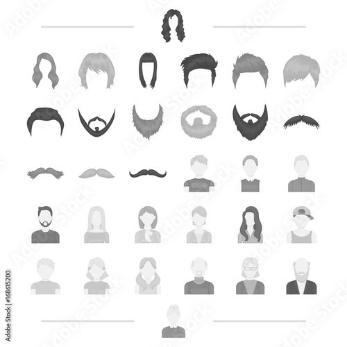 tails, Beauty, aesthetics and other web icon in black style. cap, glasses, hairpins, icons in set collection.