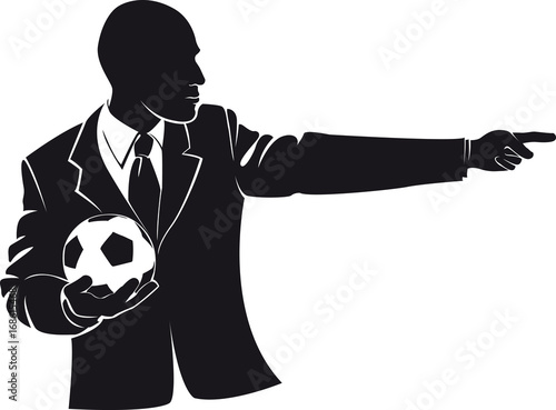 Coach with a soccer ball