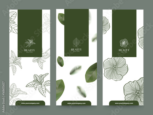Branding Packaging Flower nature background, logo banner voucher, spring summer tropical, vector illustration