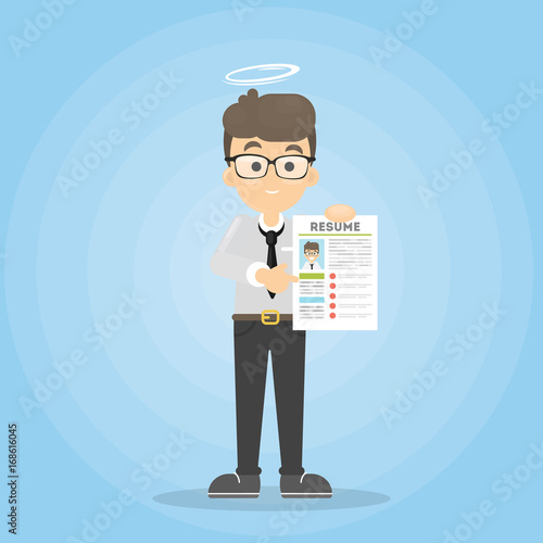 Man with resume.
