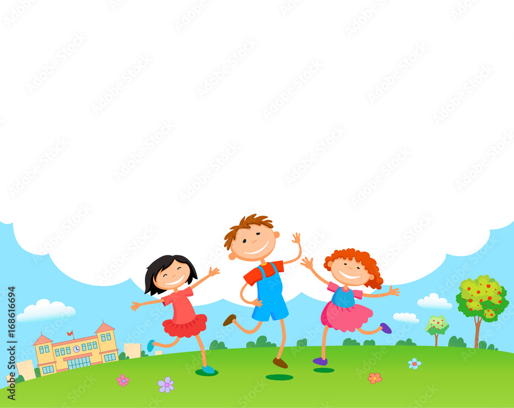 children play clouds design over sky background vector illustration children play clouds design over sky background vector illustration