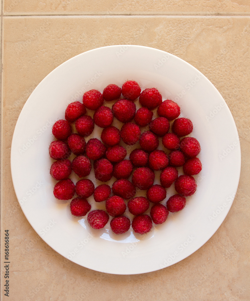 Raspberries on a plate Raspberries on a plate