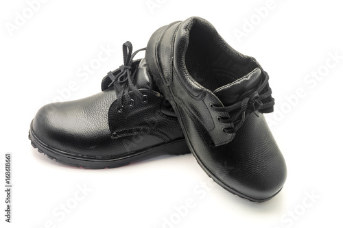 Safety shoes on white background.