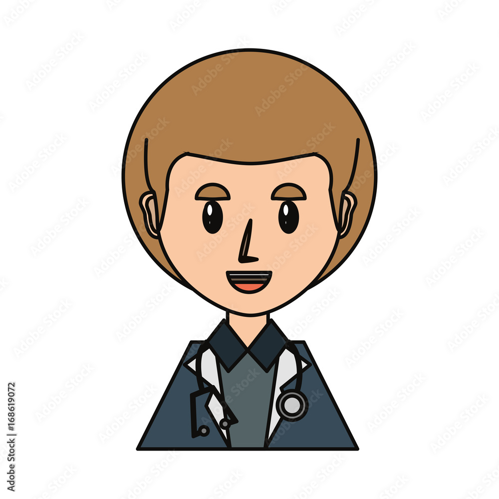 Doctor profile cartoon