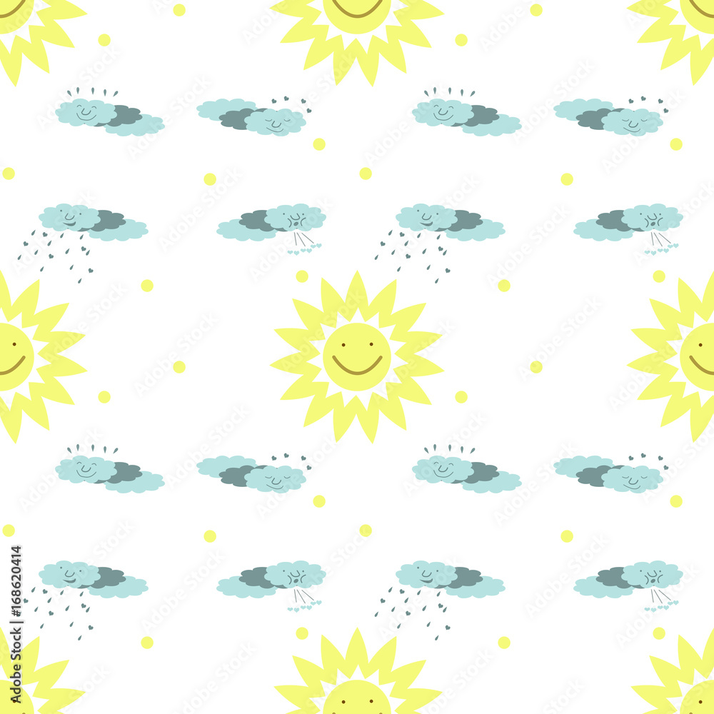 pattern con sole, nuvole, vento, pioggia pattern con sole, nuvole, vento, pioggia