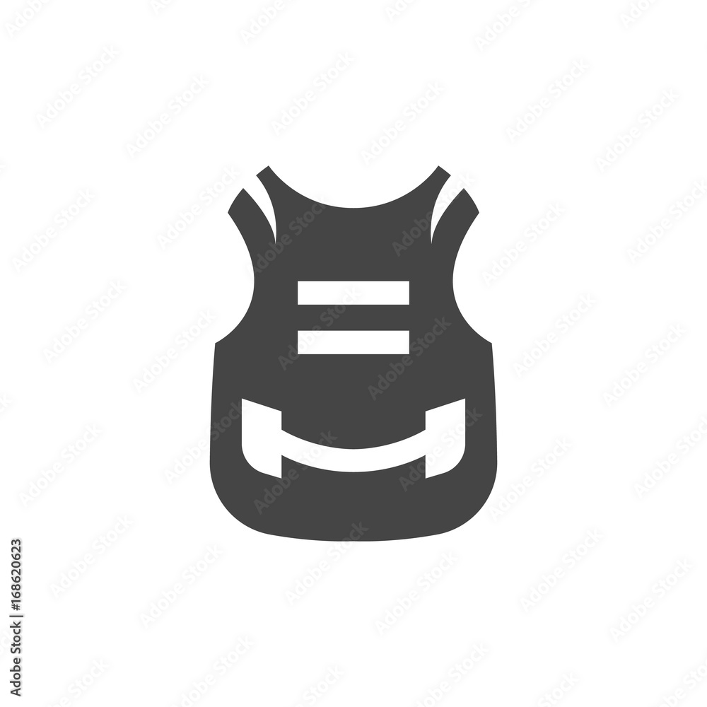 Bulletproof vest icon. Vector logo on white background Stock Vector ...