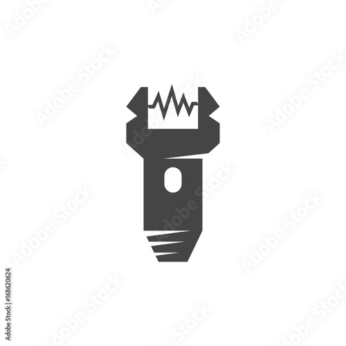 Electroshock weapon icon. Vector logo on white background