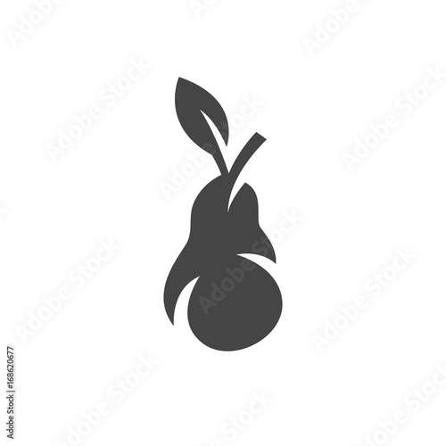 Pear icon. Vector logo on white background