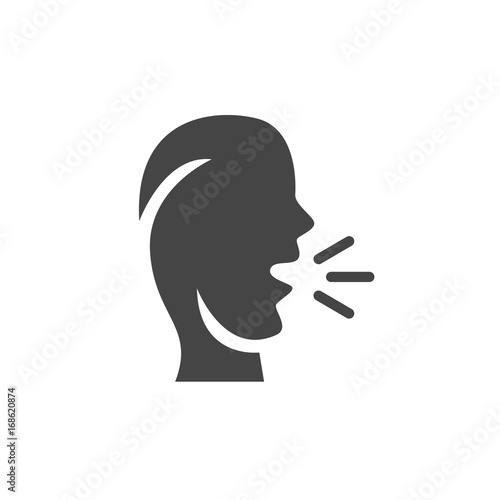 Talk icon. Speak vector logo on white background