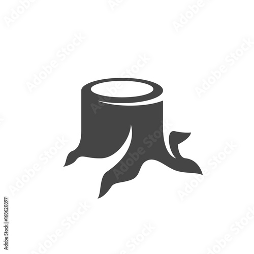 Tree stump icon. Vector logo on white background