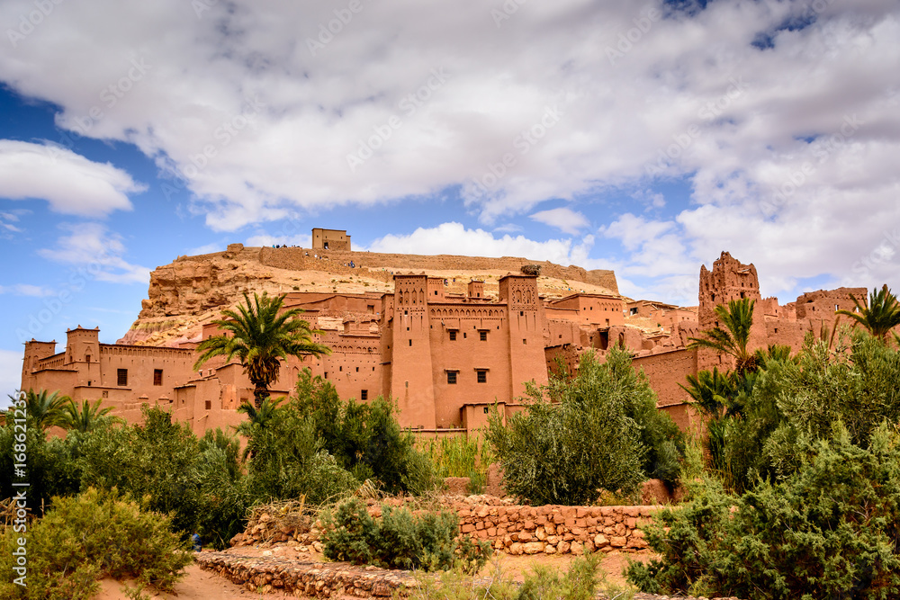 Panoramic photo of Ait Benhaddou, Morocco - UNESCO world heritage 