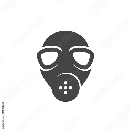 Gas mask icon. Vector logo on white background
