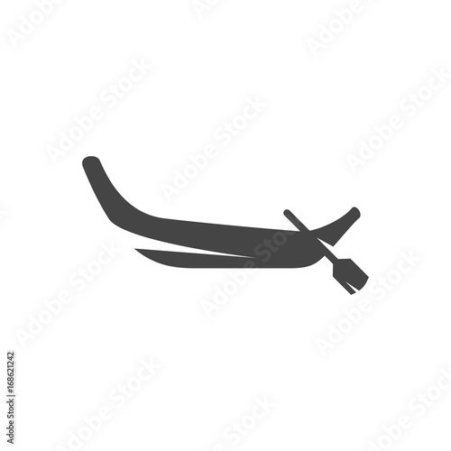Venice gondola icon. Vector logo on white background