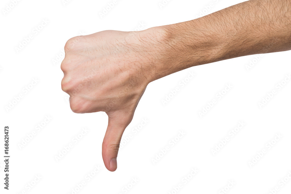 Thumb down sign isolated on white background Thumb down sign isolated on white background