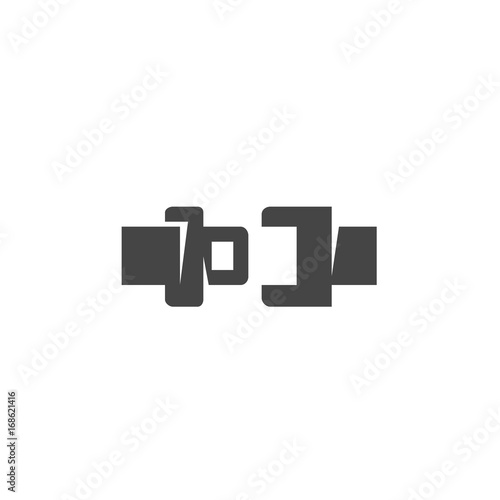 Safety belt icon. Vector logo on white background